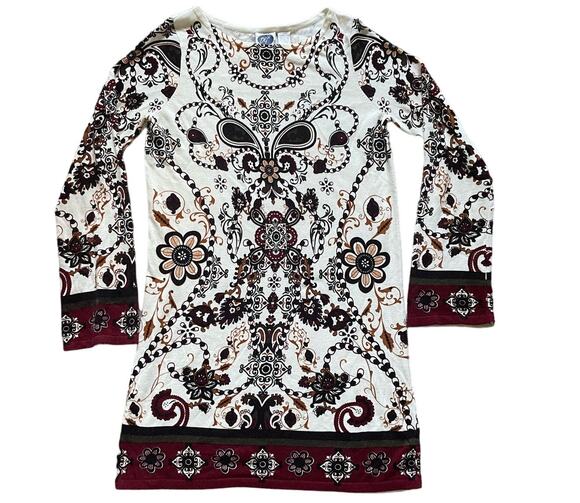 DG^2 by Diane Gilman Dresses & Skirts - Vintage Diane Gilman Womens Floral Sweater Dress Size Large Holiday Paisley